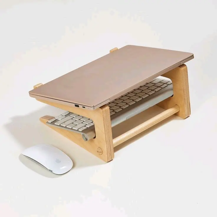 Kệ, Gía đỡ Laptop và Macbook Bằng Gỗ Cao Cấp Chính Hãng,Sơn bóng PU màu cánh dán, Tản Nhiệt Tự Nhiên, Có Khe Để Bàn Phím, Dễ Dàng Tháo Lắp 5