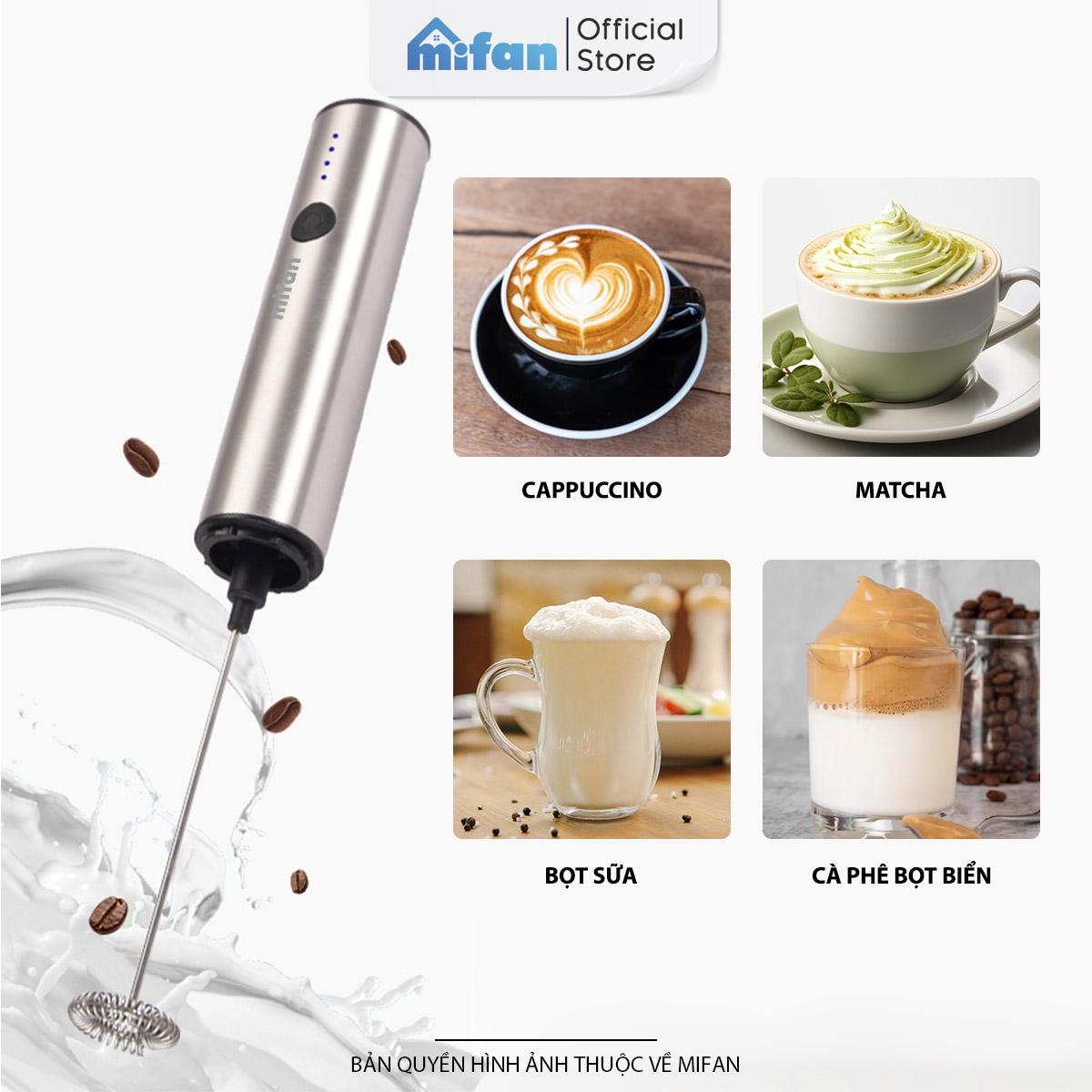 Máy Đánh Bọt Cà Phê Microfoam Mifan MF1501G - 3 Đầu Đa Năng, Thép không gỉ, Đế sạc USB tiện lợi - Hàng Chính Hãng Máy Đánh Bọt Cà Phê Microfoam Mifan MF1501G - 3 Đầu Đa Năng, Thép không gỉ, Đế sạc USB tiện lợi - Hàng Chính Hãng