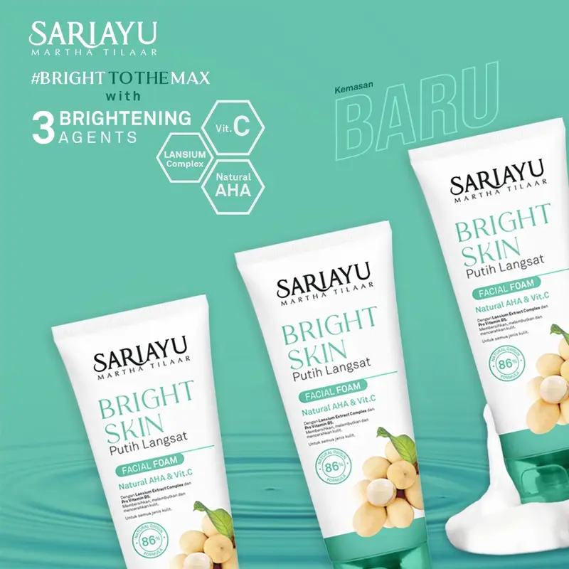 Sariayu Bright Skin Putih Langsat Facial Foam 75 ml 3
