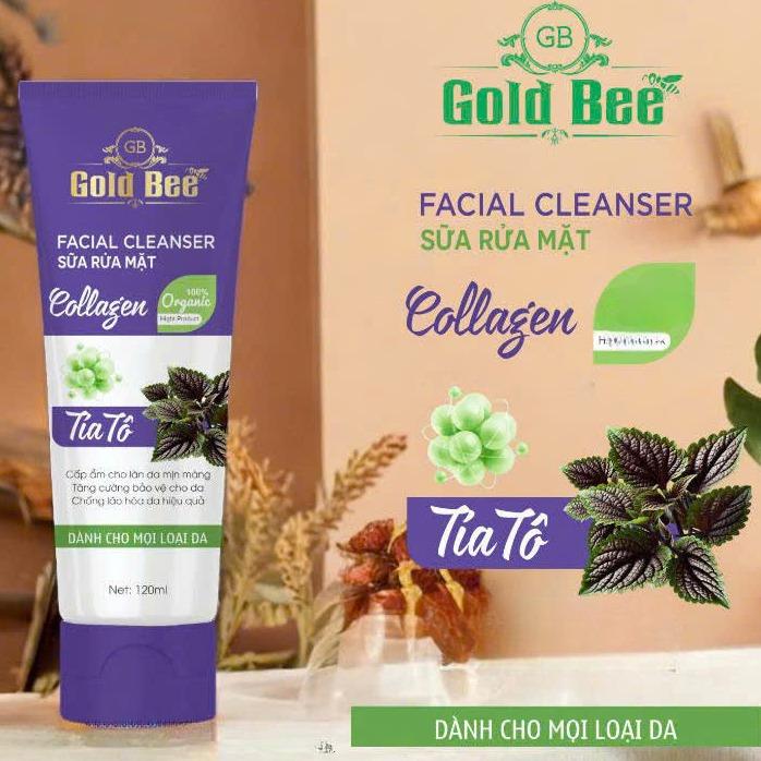 Sữa rửa mặt collagen tía tô Gold Bee 120ml