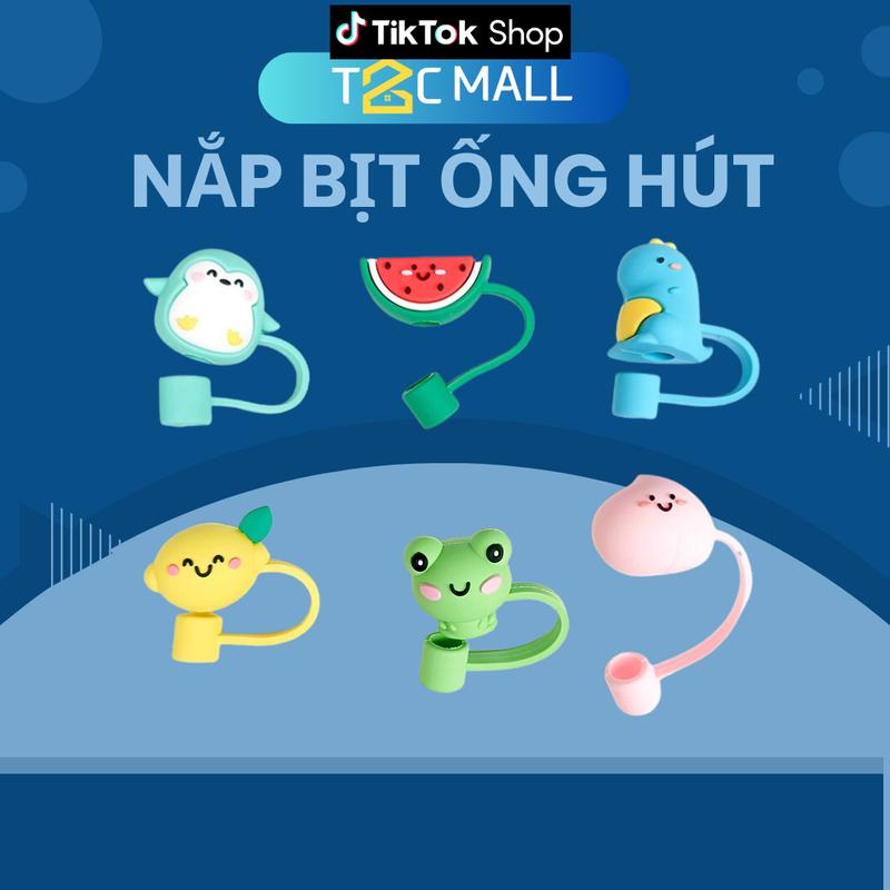 Nắp Đậy Ống Hút Chống Bụi Silicon Dễ Thương có quay cố định, nút bịt ống hút- T2CMALL