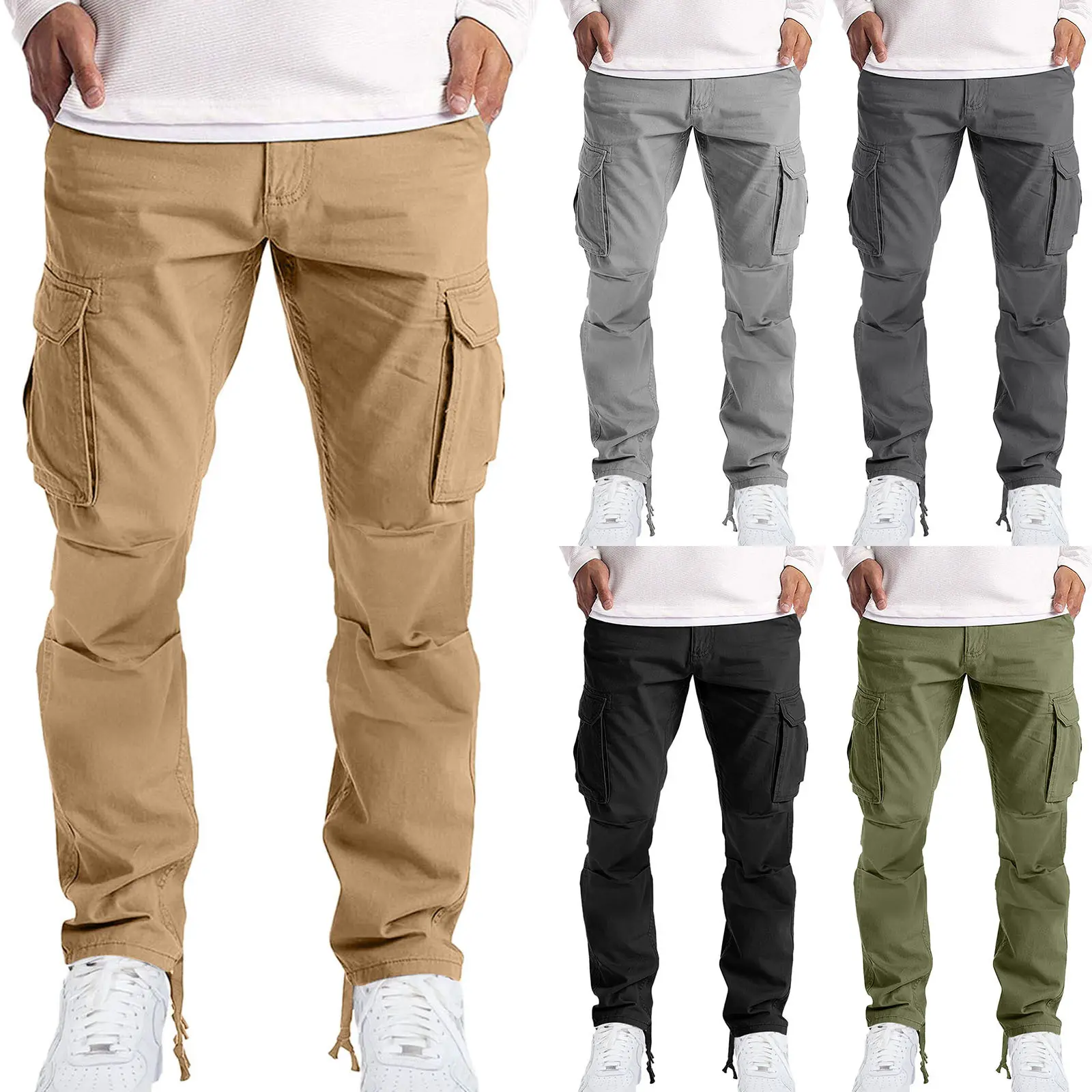 2024 Trendy Men's Cargo Pants - Stylish Drawstring Joggers with Multi-Pockets |   Casual Streetwear Fashion |   TikTok went viral
