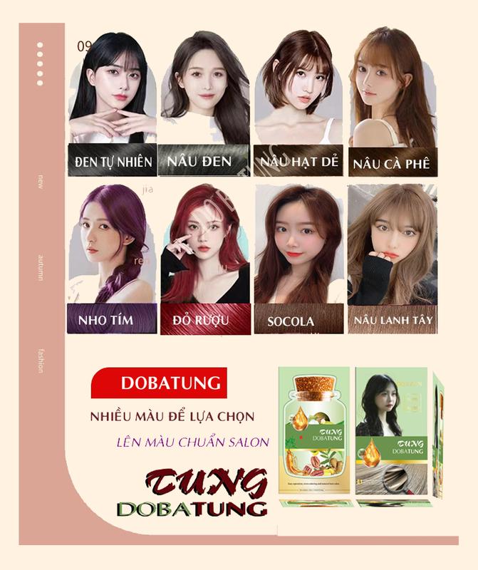 DẦU GỘI PHỦ BẠC DOBATUNG 9 MÀU NHUỘM TÓC TẠI NHÀ LÊN MÀU CHUẨN SALON KHÔNG DÍNH DA THÀNH PHẦN THẢO DƯỢC DẦU GỘI PHỦ BẠC CHO NAM NỮ gói thuốc