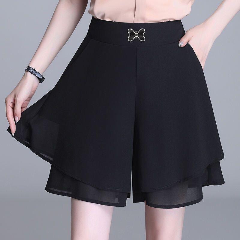 Product Introduction of Quần Dài Váy Ngắn, Chất Liệu Voan, Dành Cho Nữ, Trang Phục Mùa Hè, Cạp Cao, Quần Ống Rộng, Dáng Rộng Rãi Và Thường Ngày, Quần Đùi Mỏng, Ngoại Cỡ, Culottes Chữ A 11