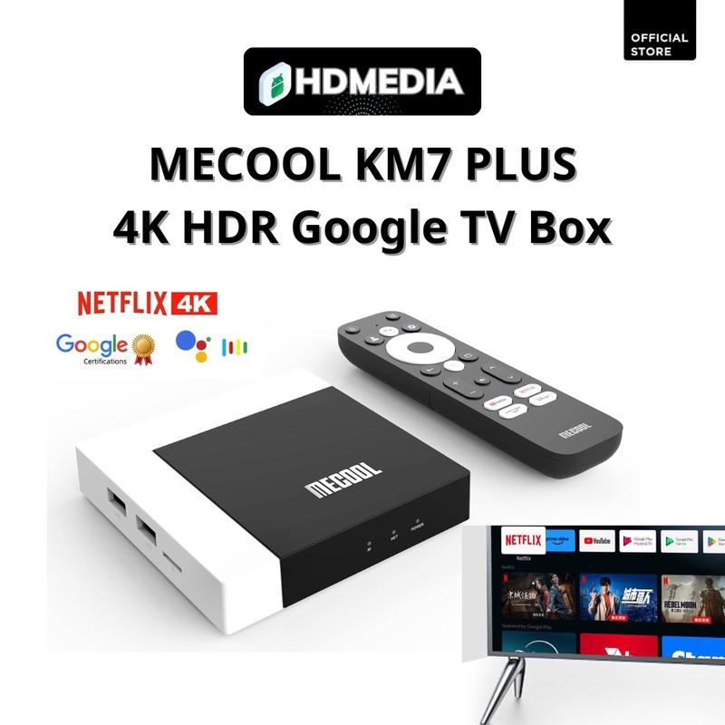 Android TV Box MECOOL KM7 Plus có chứng chỉ NETFLIX 4K, Google TV Điều Khiển Giọng Nói