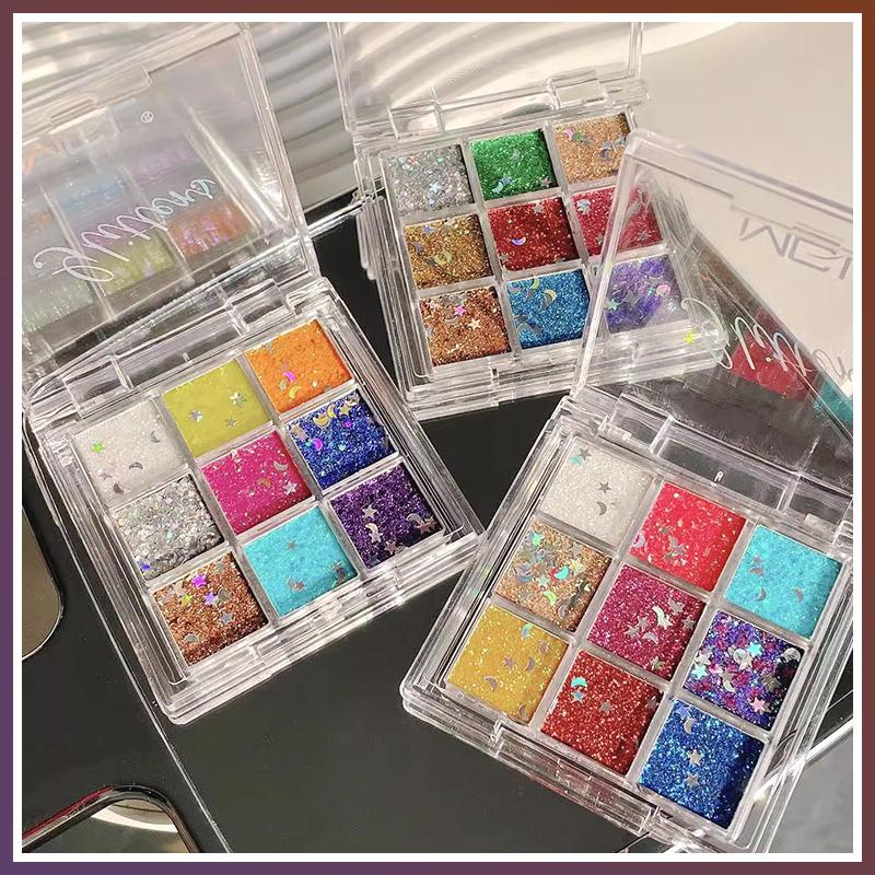 【ANISAHEN】Palet Perona Mata Payet Sembilan Warna 【ANISAHEN】Palet Perona Mata Payet Sembilan Warna