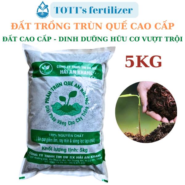  Đất trồng rau cây cảnh phân trùn quế bao 5kg TOTT's fertilizer 