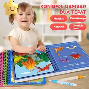 Magic Water Book Buku Mewarnai Anak Tanpa Noda Mainan Edukasi Interaktif Untuk Anak Usia Dini Buku Lukis Ulang Anak Laki Laki Perempuan Seru Bisa Dipakai Berulang Kali