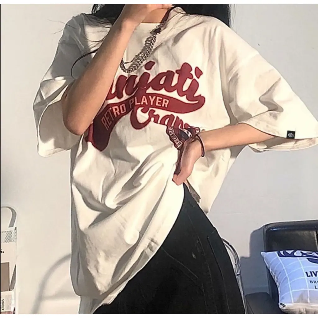[Mã FAHOLIDAY giảm đến 50k đơn từ 99k] Áo thun phông nữ 3158 logo tay nam nữ PINK tay lỡ form rộng SANJATI Unisex