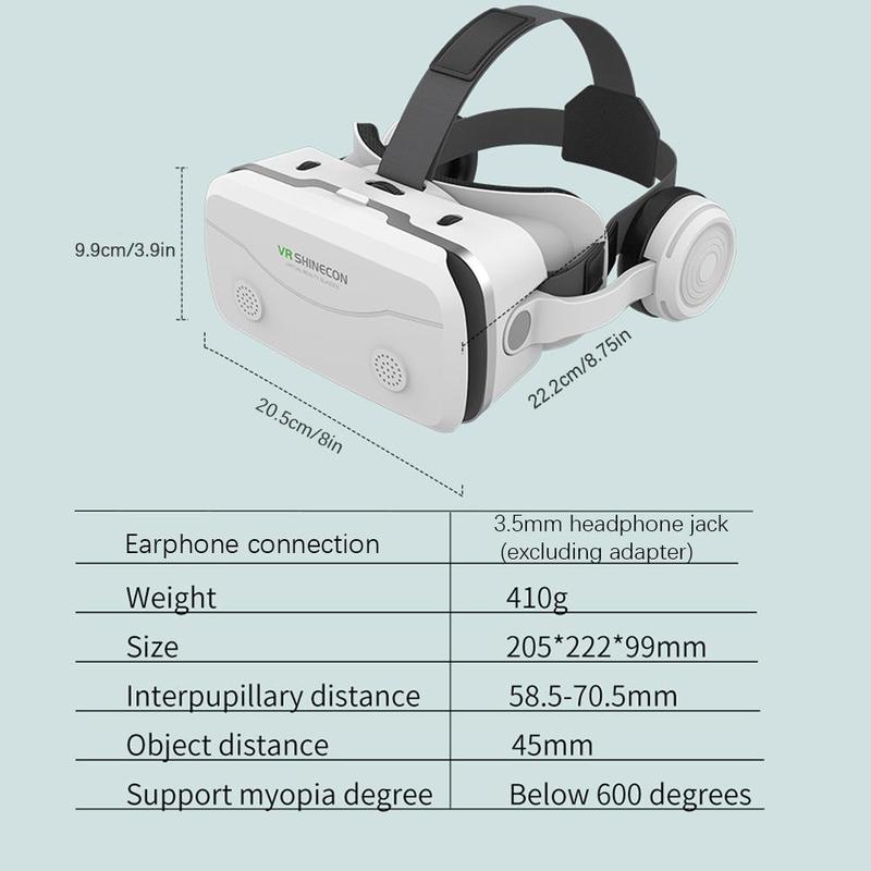 Universal VR Glasses, Cell Phone VR Headset with 3.5mm Headset Interface, 3D Glasses VR Game Machine, Home Games Consoles for Smartphone 1