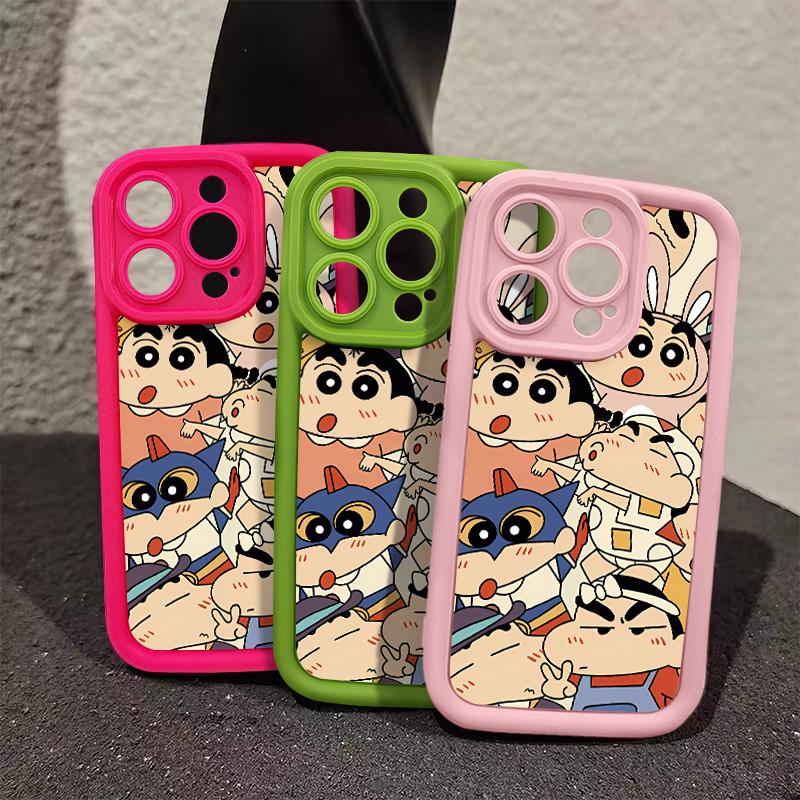 Product Introduction of Ốp Điện Thoại Họa Tiết Gia Đình Bút Chì Màu Nhảy Múa Shin chan, Tương Thích Với iPhone 15promax, 12, 13, 14, 11, xsmax, xs, xr, 7, 8Plus, SE2020, Bảo Vệ Ống Kính, Chống Sốc 5