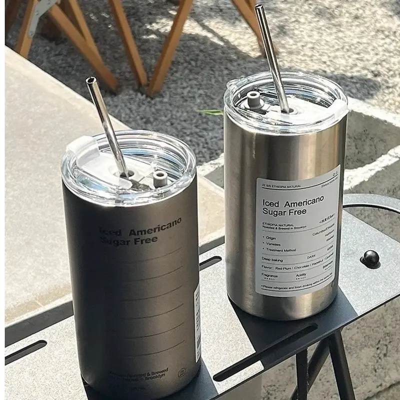 Ly Giữ Nhiệt Iced Americano Inox 304 Đúc Liền Khối Cao Cấp Có Nắp Đậy Tặng Kèm Ống Hút Hàng Loại 1 dung tích 600ml 4