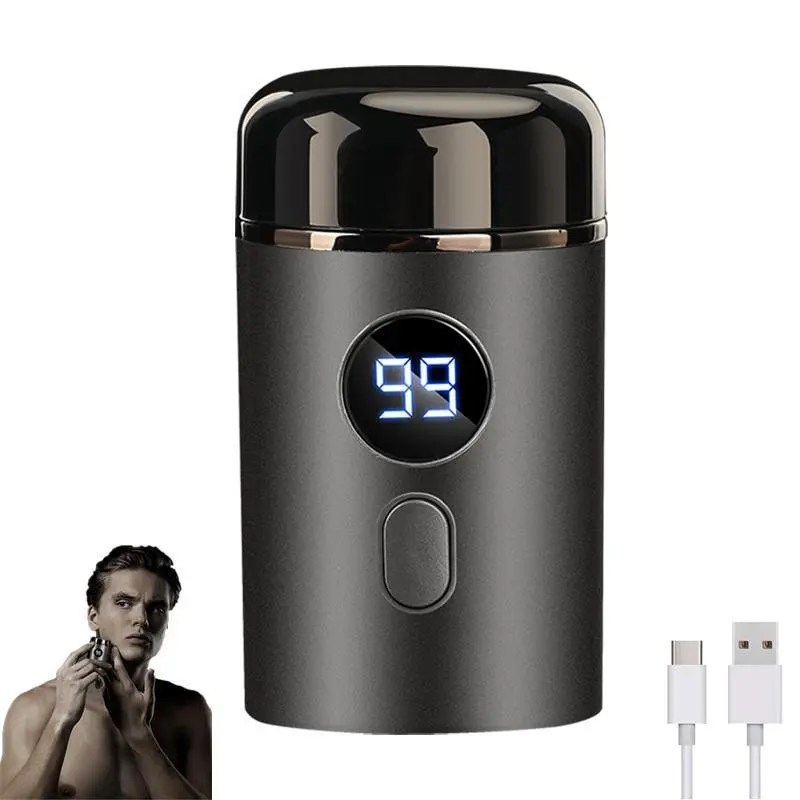 Portable Electric Shaver, 1 Box Rechargeable Waterproof Wireless Razor with LED Display, Wet and Dry Use Electric Shaver for Men