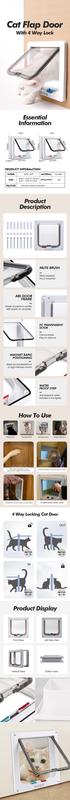 Product Introduction of Pet Supplies Pet Cat Door Cat Hole Dog Door Hole Can Control The Direction of Access Free Pet Door Cat Kennel 1