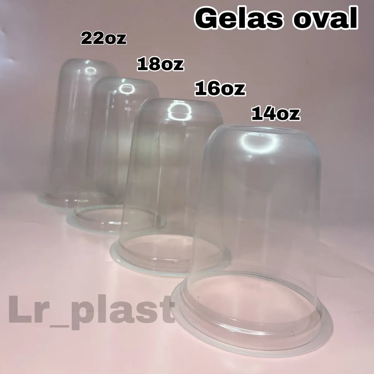 GELAS PLASTIK OVAL / CUP OVAL BENING uk 14oz,16oz,18oz,22oz / GELAS OVAL BENING