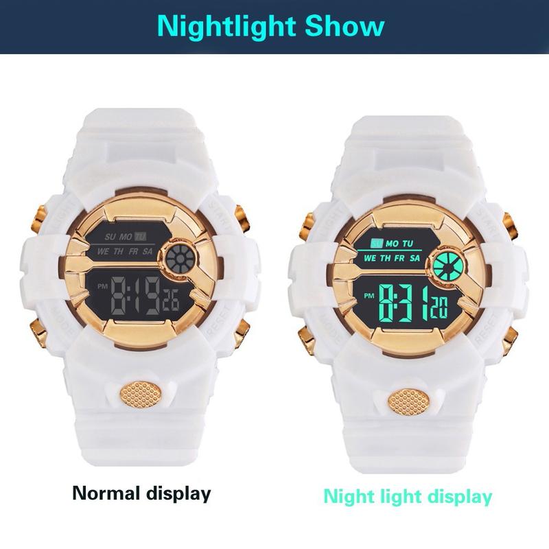 Product Introduction of Đồng Hồ Đeo Tay Thể Thao Reloj Cho Nam, Thời Trang Mới, Màn Hình Điện Tử, Không Thấm Nước, Lcd, Kỹ Thuật Số, Đồng Hồ Bấm Giờ, Ngày Tháng, Cao Su 22