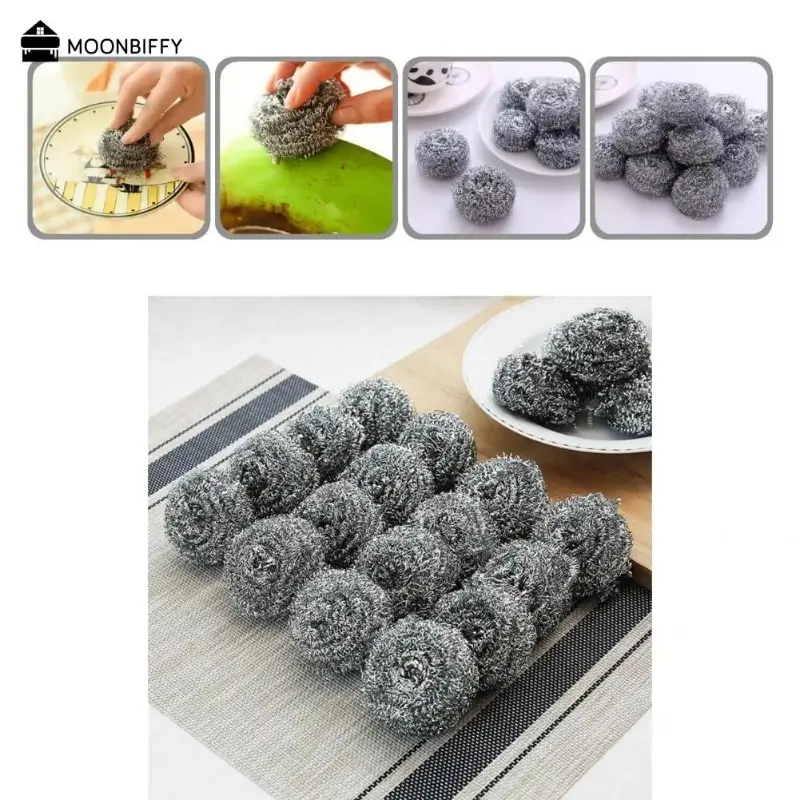 20PCS Stainless Steel Sponges Scrubbers Utensil Scrubber Scouring ...