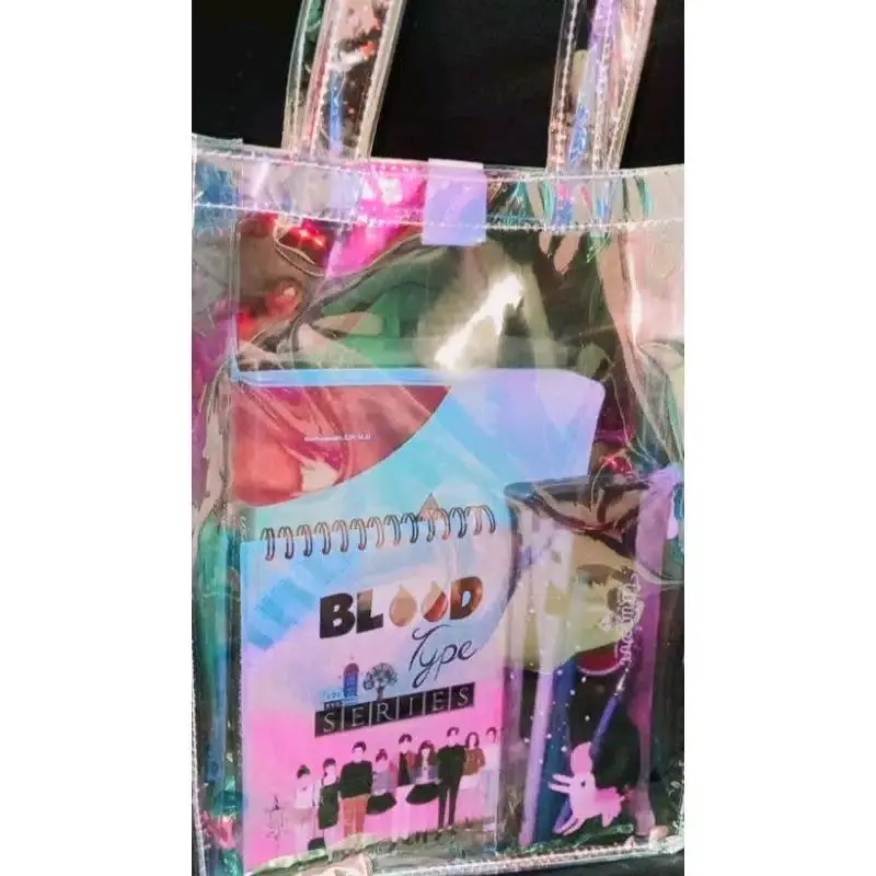 BISA COD! TOTEBAG TRANSPARAN HOLOGRAM RAINBOW CUTE KEKINIAN LUCU KOREA KPOP JEPANG