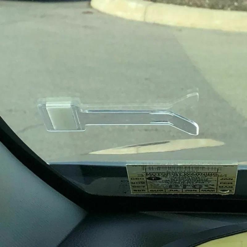 sanjiao New Plastic Ticket Permit Holder Window Kit Practical Card Holder Stickers Clear Windscreen Car Vehicle Parking Car Accessories 6