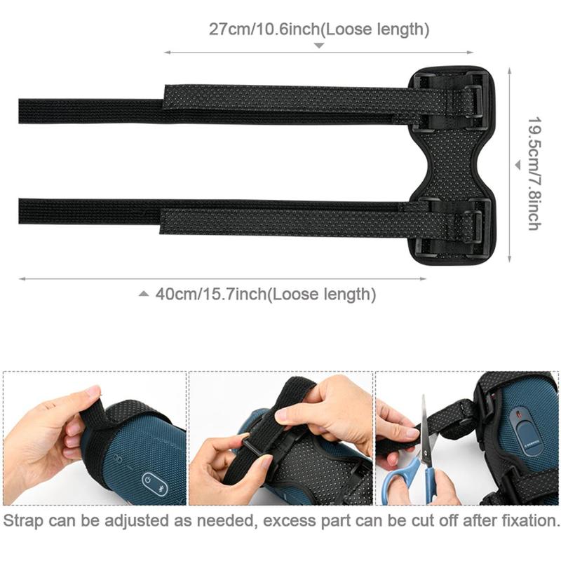 Portable Bicycle Handlebar Soundbox Mount, Universal BT Speaker Fixing Strap Mount, Audio & Video Accessories for JBL Charge 4/Charge 5, JBL Flip 5/Flip 6 3