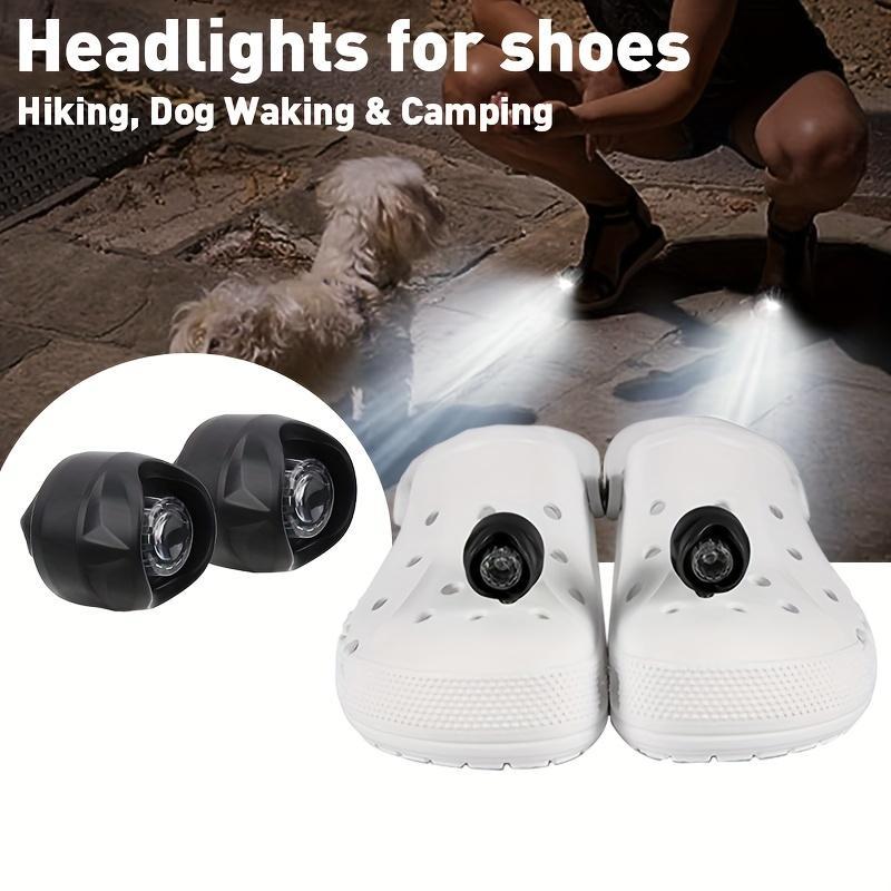 Headlights for Croc Shoes, 3 Light Modes Headlight for Shoes, Light Up Charm Accessories for Shoes, Clip on Headlights Flashlights 1