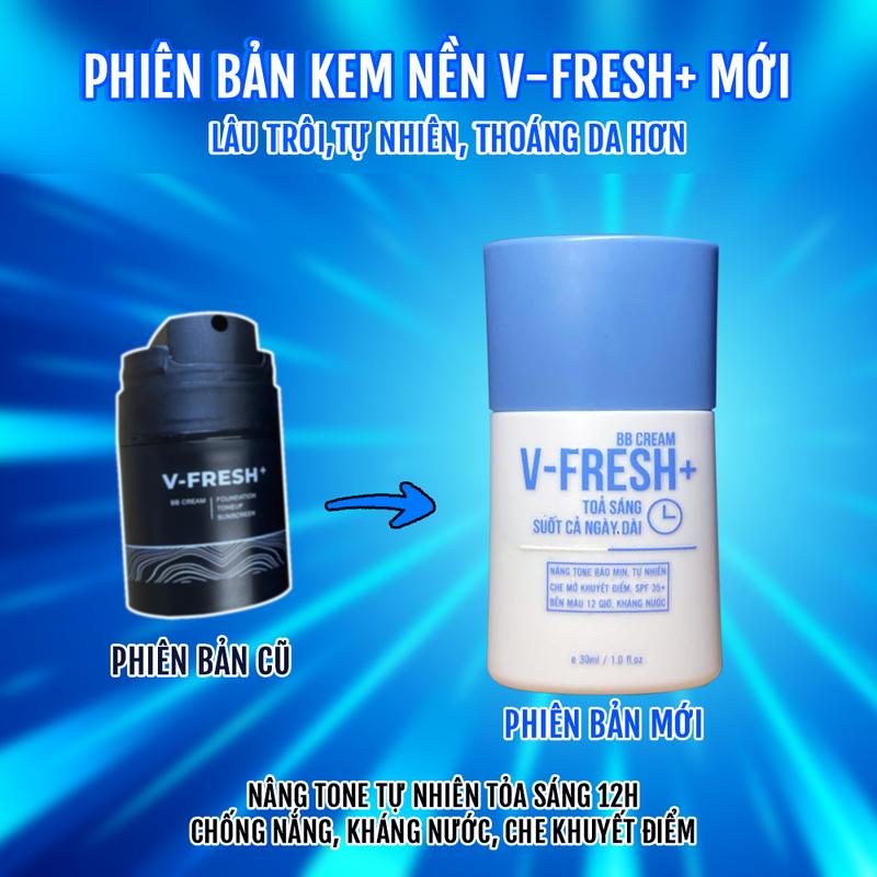 2 Hộp BBcream V-FRESH PLUS dành cho nam, nâng tone tự nhiên, kiềm dầu, chống nắng, kháng nước, che khuyết điểm 3