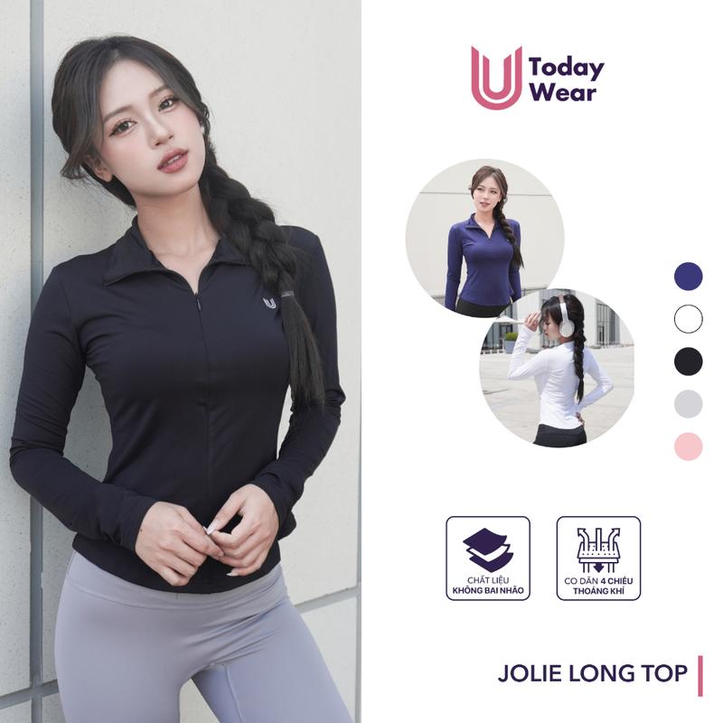 Jolie Long Top - Áo thể thao nữ dài tay cổ polo Today U Wear mềm mịn thoải mái tập gym yoga