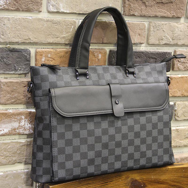 Plaid Men'S Bag Handbag Briefcase Korean Men'S Bag Casual Fashion Shoulder Bag Messenger Bag Business Computer Bag 0