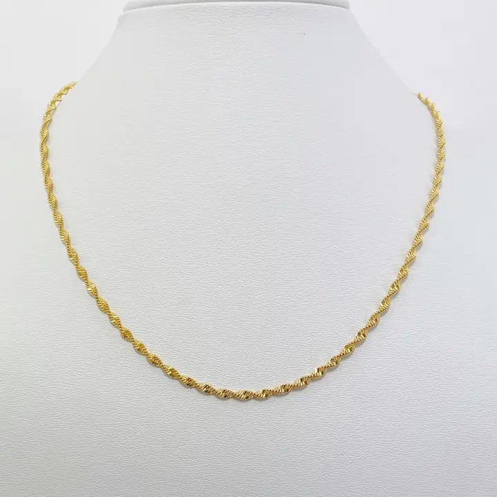 Dây chuyền xoắn titan (2.5ly), dây dài 45cm, khóa tròn, màu vàng chuẩn 18KGP, không đen gỉ, bền màu, đeo hằng ngày, phù hợp cho da nhạy cảm. Phụ kiện thời trang.