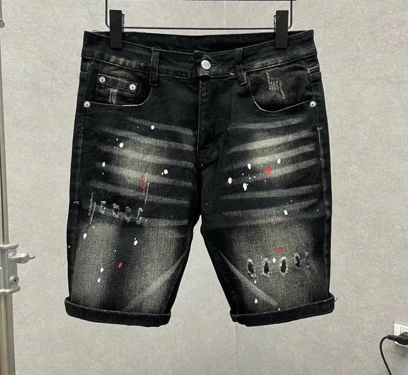 Shop mới cho ra mắt mẫu quần short jean mài xước , vẩy sơn , 4 khóa kiểu gắn đùi phong cách , chất vải jean co giãn bốn chiều ,form quần đễ phối đồ Menswear Pants Có Túi 5
