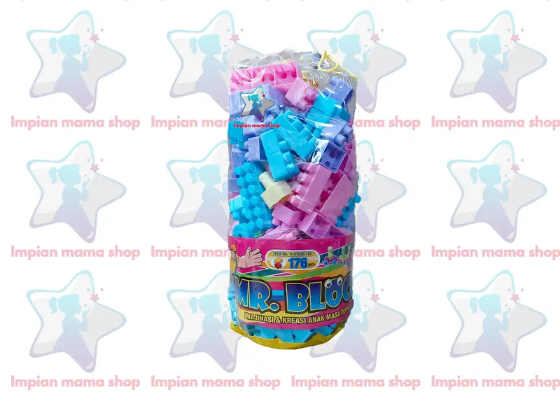 Mainan Anak Edukatif Blocks Blok Mr. Block isi 106 /136 / 176 / 206 / 236 pcs Beraneka warna Set Hadiah Pendidikan 4
