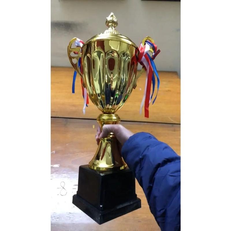 Product Introduction of Sports Games Gold Trophy Awards Champion Metal Model Small Prize Cup with Lid School Rewarding Supply Winner Award Trophy Toy 7