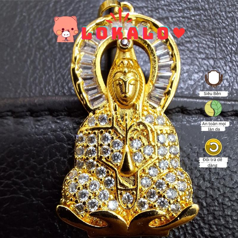 Mặt dây chuyền phật bà quan âm titan không đen gỉ thời trang đeo may mắn bình an Lokalo