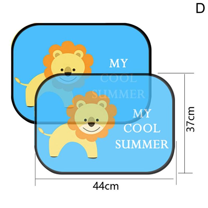 Product Introduction of 2 Pcs Mesh Fabric Car Sunshades Electrostatic Adsorption Side Cartoon Window Insulation Car Q1W5 36