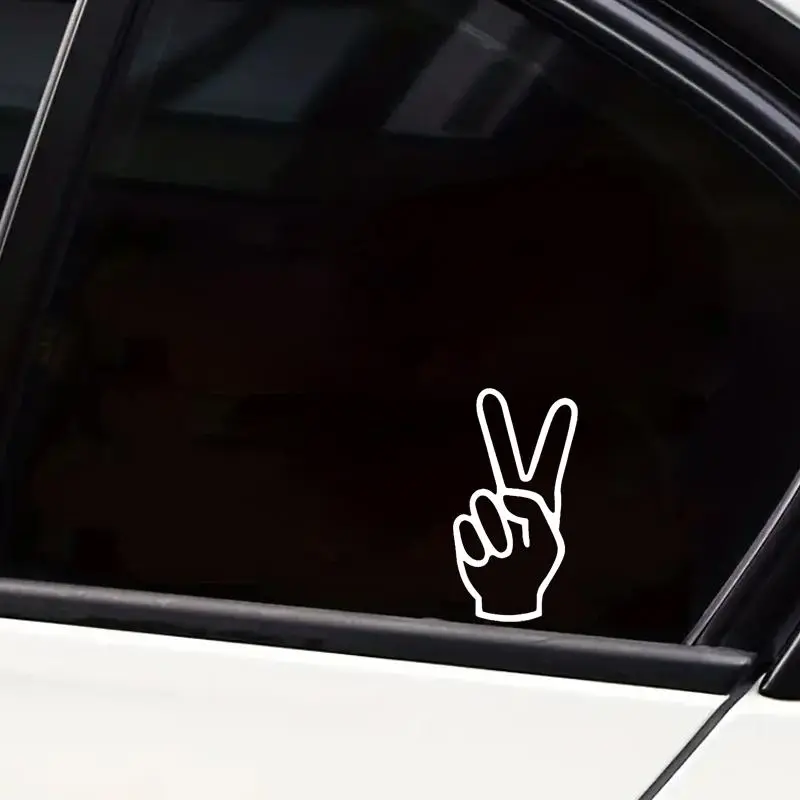 Peace Sign Fingers Pattern Car Decal Sticker, Car Decorative Sticker, Car Exterior Decoration Accessories Suitable for Cars Trucks Vans 4