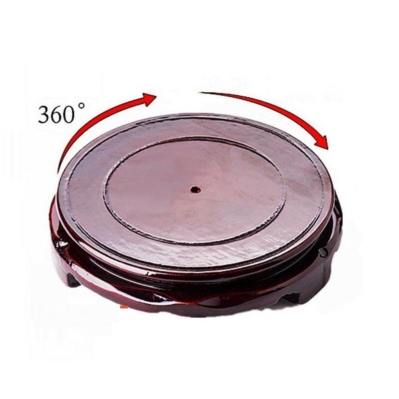 Đế Gỗ Xoay Tròn 360 độ ( Kích Cỡ To 11cm ) để Hũ Vàng Pha Lê, Bát Tụ Bảo Lưu Ly, để Tháp Văn Xương, Thỏi Vàng, Cóc Vàng, 2