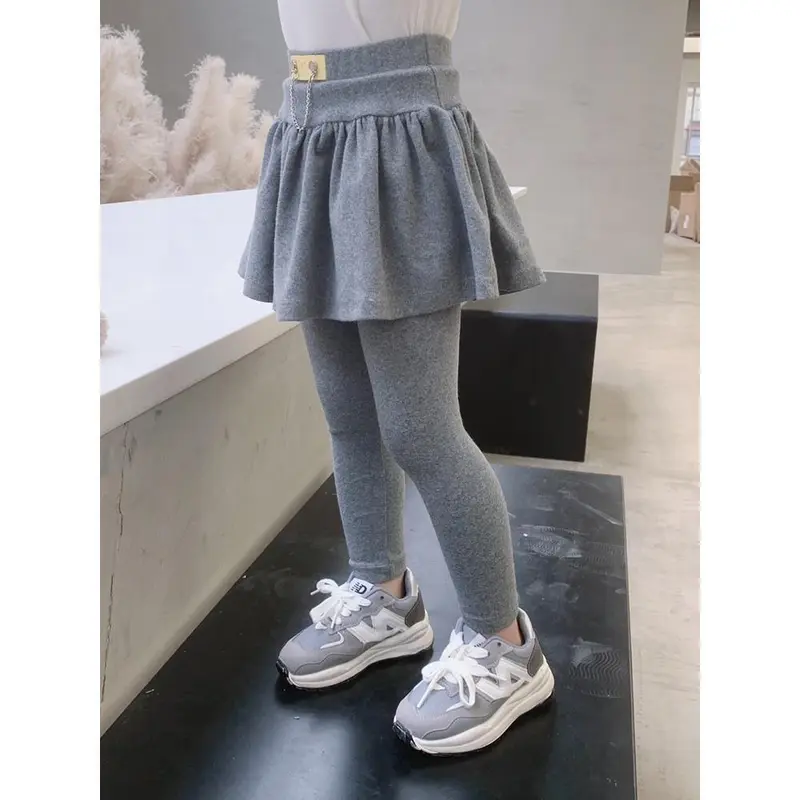 Quần Culottes Cho Em Bé Gái, Phong Cách Phương Tây, Đệm Nhung Giả, Quần Legging Ôm Sát Hàng Mới Về, Thích Hợp Cho Trẻ Em 3