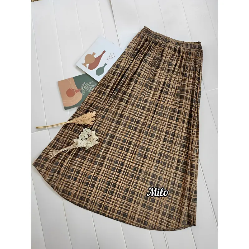 ROK PLISKET DEWASA MOTIF KOTAK TARTAN WOL PREMIUM EXCLUSIVE JUMBO BEST Karet Muslim Wanita Tebal 2