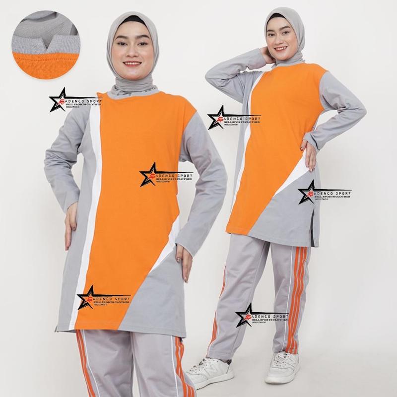 Product Introduction of Setelan baju olahraga wanita tunik muslimah / setelan baju senam wanita Celana Muslim Panjang Wanita Sport Hitam Seragam Polos Atasan 6