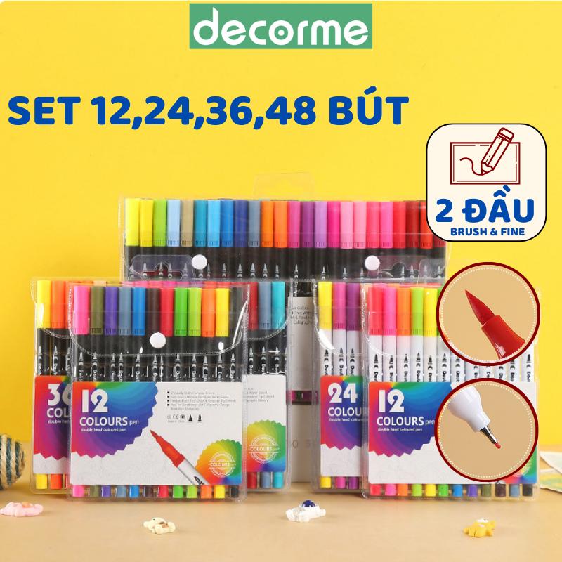 Bút Dual brush pen DecorMe bút viết tiêu đề phụ kiện văn phòng phẩm 1