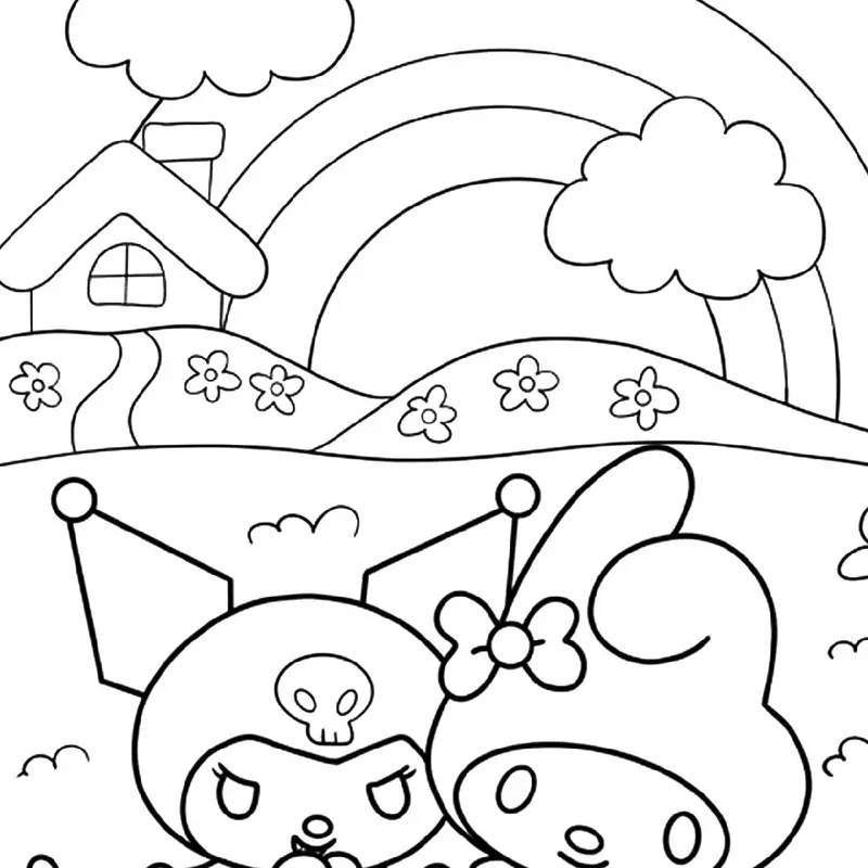 Tranh tô màu KUROMI siêu cute cho bạn thỏa sức sáng tạo Toy Đồ Chơi 2