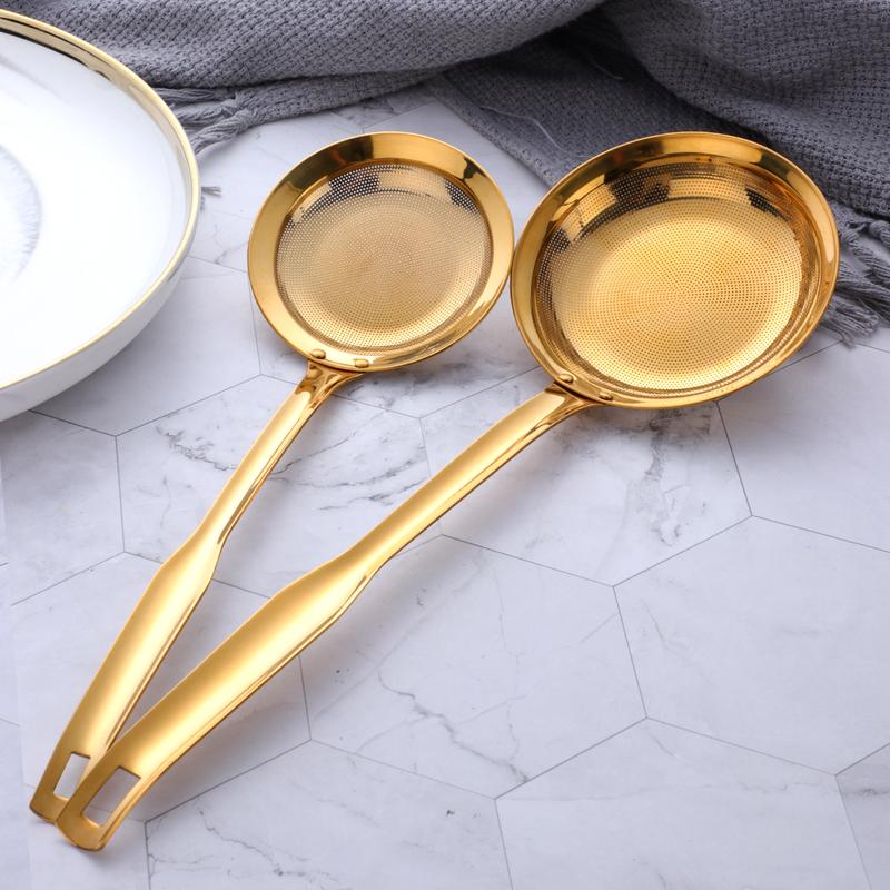 Bộ Lọc Muỗng Bằng Thép Không Gỉ, 1 Cái, Lưới Lọc Dầu, Muỗng Nhà Bếp, Muỗng Xốp Dầu Tròn, Dụng Cụ Lọc Mạng 5