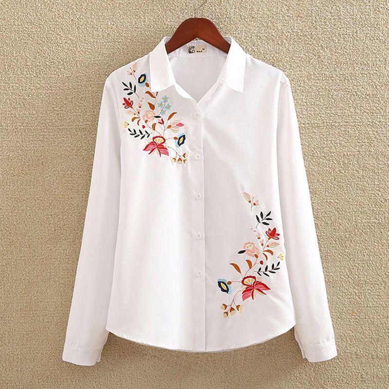 Product Introduction of Áo Sơ Mi Thêu Mới Cho Nữ, Áo Sơ Mi Dài Tay Có Lớp Cơ Sở, Cộng Với Chất Béo, Cộng Với Kích Thướ, Áo Sơ Mi Trắng Cho Nữ, Mùa Xuân 2022 12