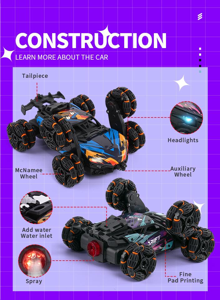 Product Introduction of RC Car Children Toys Remote Control Car Toys For Boys Radio Control Six-wheeled Stunt Car Electric Car Kids Toys Gift 10