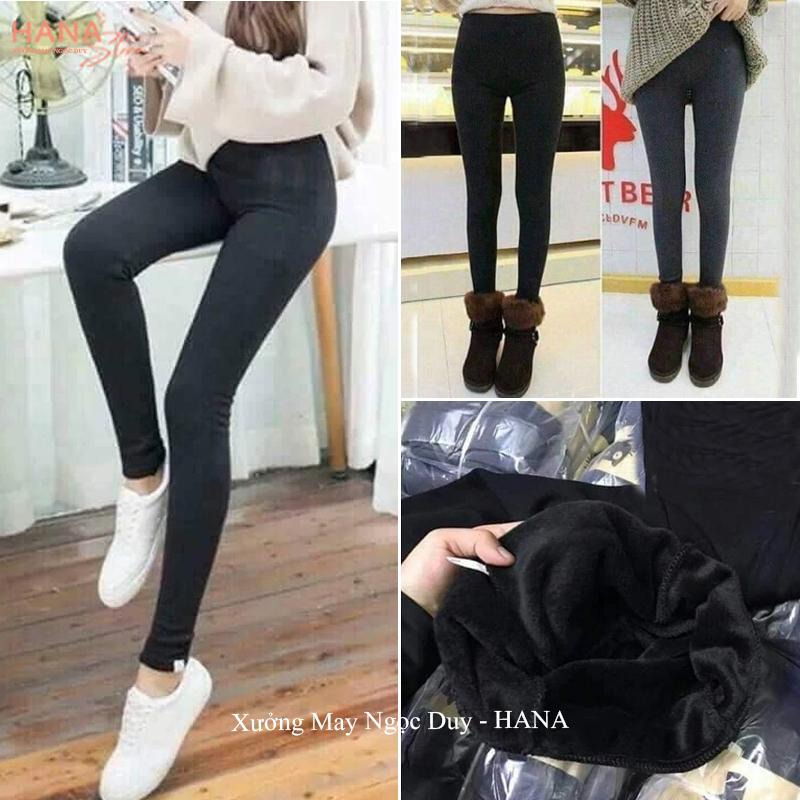 QUẦN NỈ LÓT LÔNG nữ mùa đông co giãn có túi bo chun Hàn Quốc dáng quần legging giữa nhiệt loại nỉ cạp cao dày dặn cao cấp mặc ở nhà đi học công sở thể thao