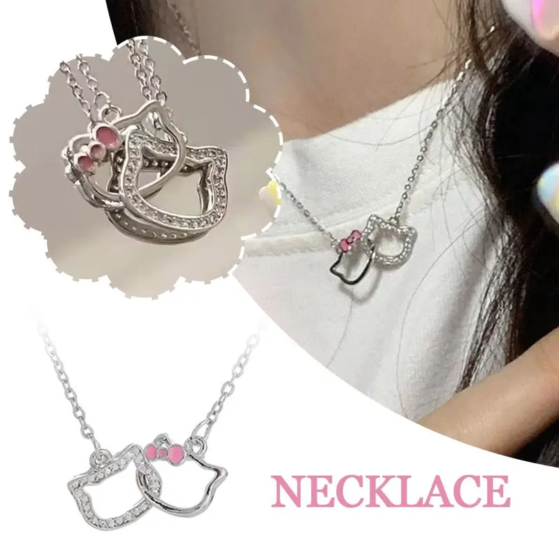 Vòng Cổ Mặt Dây Chuyền HelloKitty, Dành Cho Bé Gái, Dát Quà Tặng Kawaii, Thiết Kế Hoạt Hình, Z2P7, Vòng Cổ 0