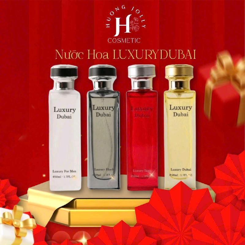 Combo 4 Chai 50ml Combo 4 Chai Nước Hoa LUXURY DUBAI Dành Cho Nam Và Nữ - Màu Đỏ Màu Vàng Màu Đen Màu Bạc - Chai 50ml