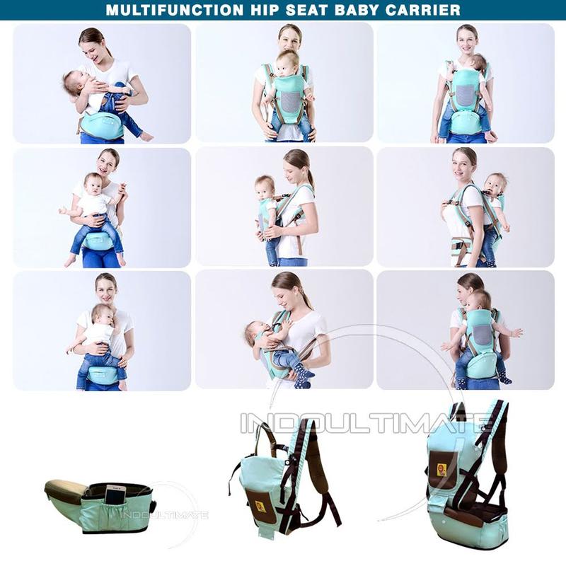 5in1 Gendongan Bayi Hipseat BABY LEON Depan Multifungsi + TOPI (0-3 Tahun) Anti Capek Kanguru by-60 geos Gendongan Instant Simple 1