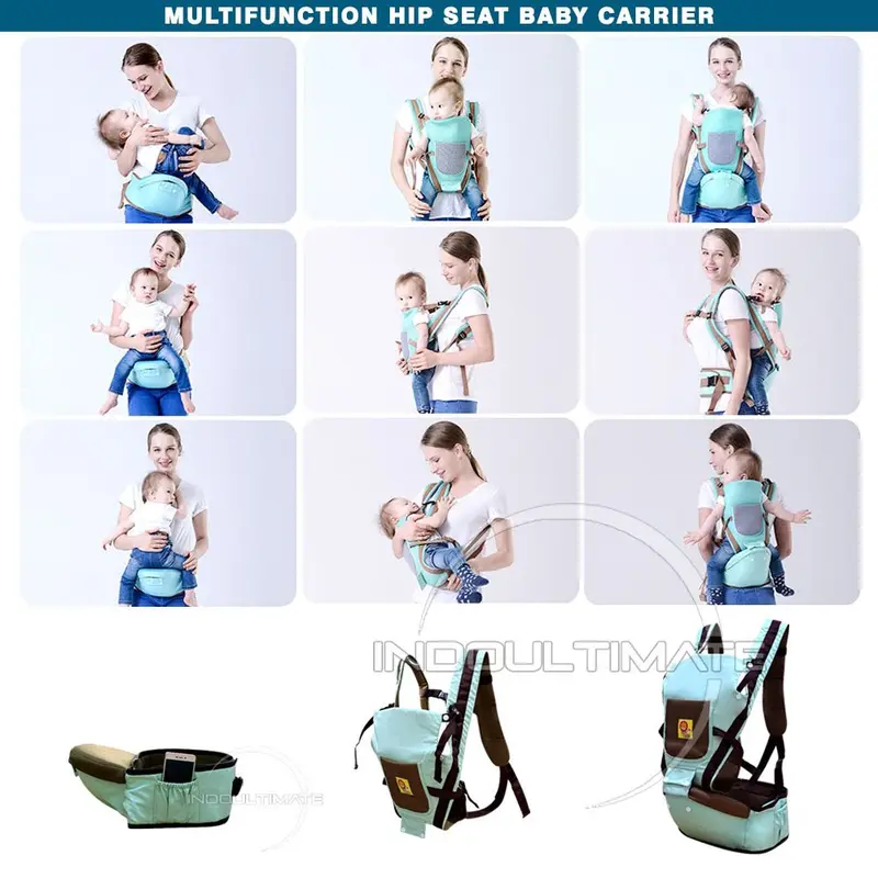 5in1 Gendongan Bayi Hipseat BABY LEON Depan Multifungsi + TOPI (0-3 Tahun) Anti Capek Kanguru by-60 geos Gendongan Instant Simple 1