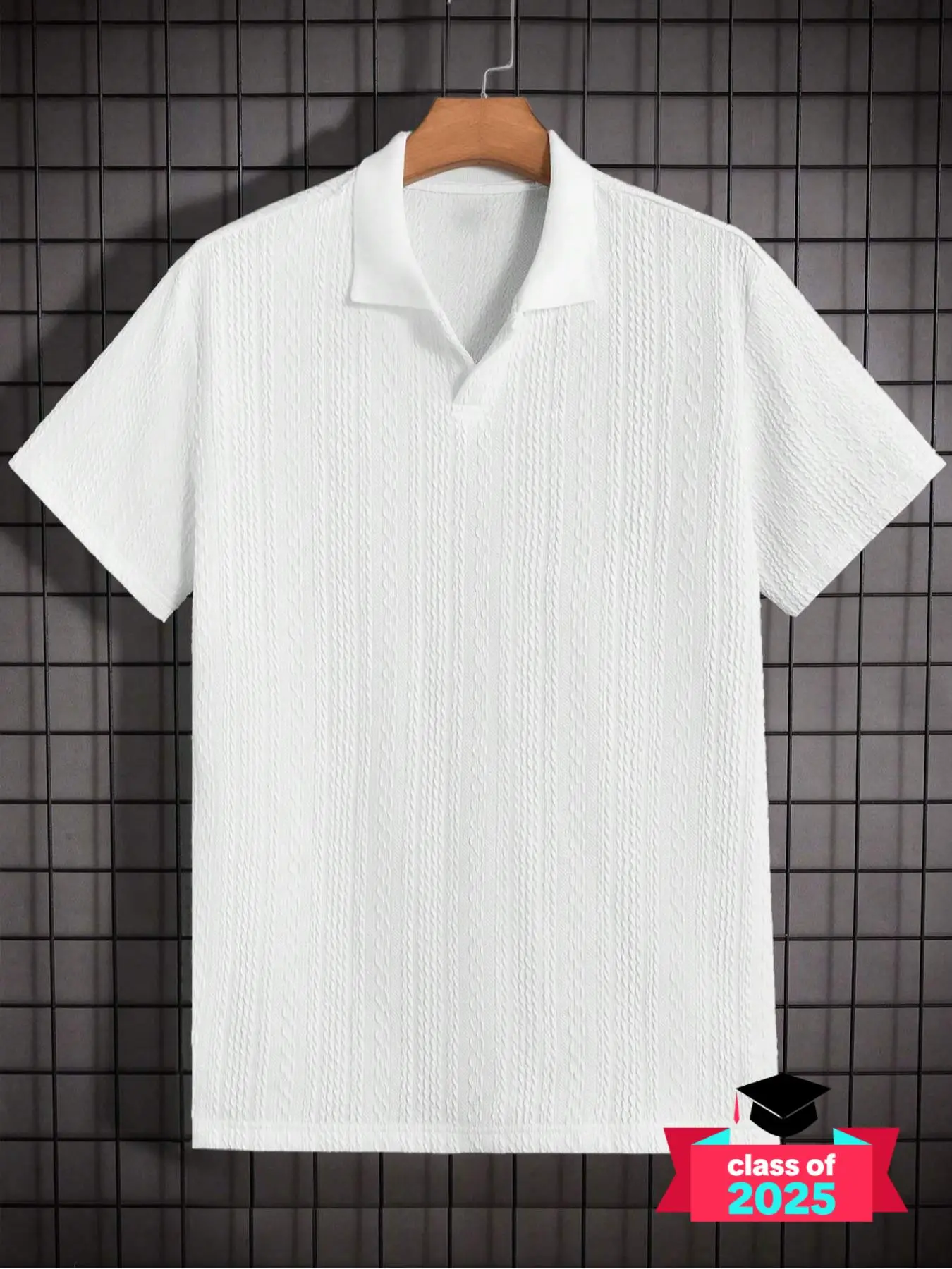 Men's Solid Jacquard Polo Shirt, Regular Fit Casual Short Sleeve Collared Top for Summer, Fashion Men's Clothes for Daily Wear, Polo Tee, Polo Shirts Men, Collared Shirt, Menswear